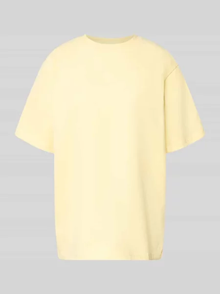 Oversized t-shirt z okrągłym dekoltem model Pancake' Oh April żółta