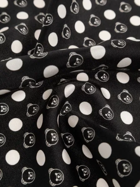 Ursuleț de pluș fular Moschino cu buline negru