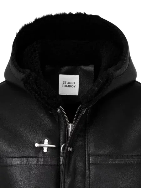 Geacă Tomboy din fleece cu glugă negru