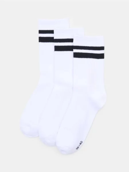Sinsay Długie skarpetki OEKO-TEX 3 pack biały