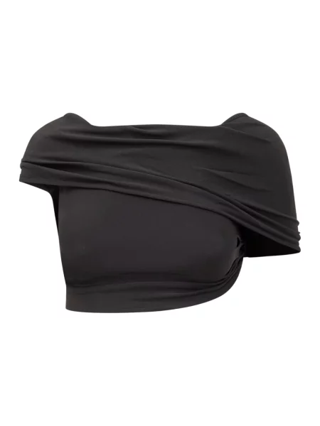 Crop top Casablanca z krepy czarny