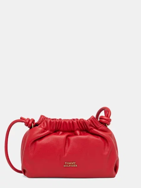 Geanta crossbody Tommy Hilfiger din piele roșu