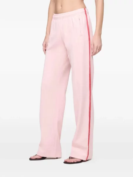 Pantaloni Re/done cu dungi alergare roz