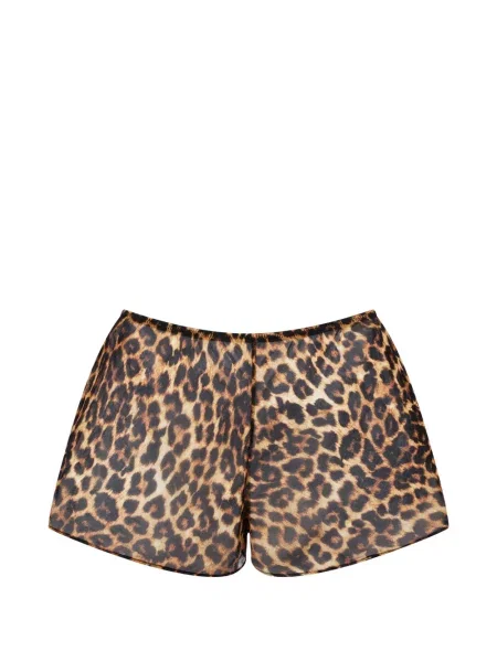 Pantaloni scurți Maison Close cu imagine cu model leopard maro