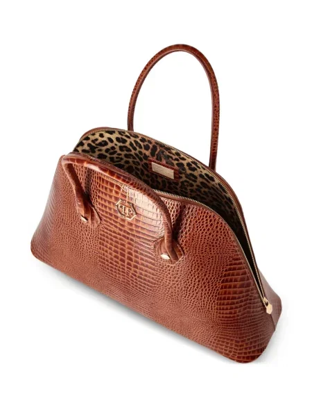 Geanta de piele Philipp Plein din piele maro