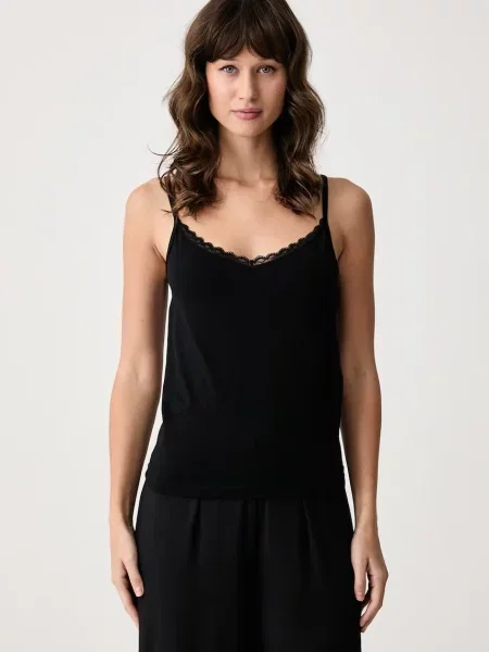 Triumph top dámsky s elastanom Feel Of Cotton čierna
