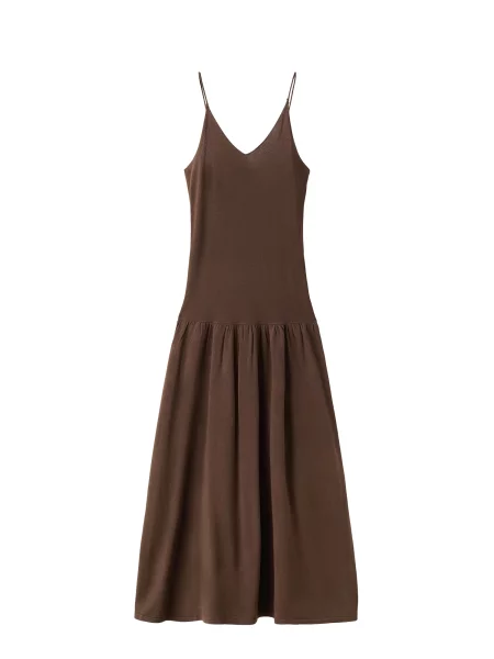 MANGO Rochie tricotat Aurora ciocolatiu