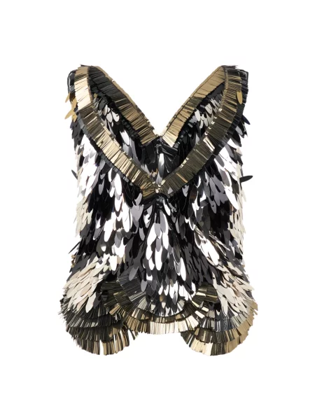 Top Alberta Ferretti z cekinami szary