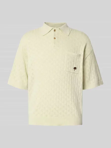 Koszulka polo o kroju relaxed fit ze wzorem pointelle Blkvis