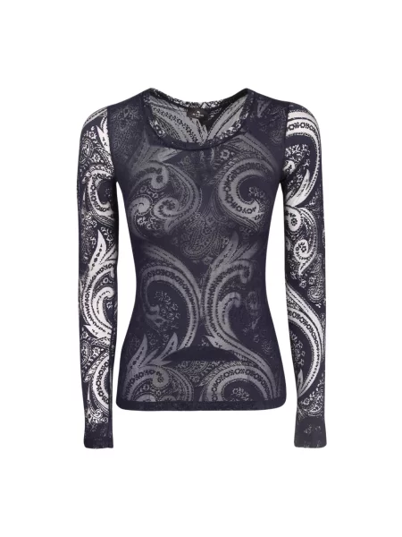 Top Etro z wzorem paisley niebieski