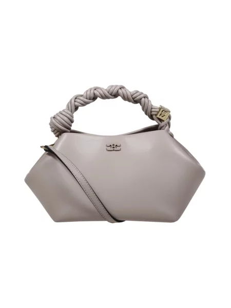 Torebka crossbody Ganni z klapami beżowa