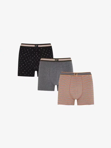 Penti Boksarice PENTI Herren Boxer Ember gestreift karamel