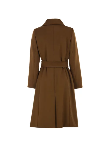 Вълнено двуредно палто Max Mara кафяво