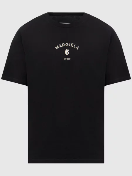 Футболка з принтом логотипа Maison Margiela Mm6 чорна