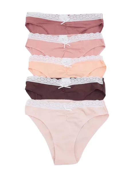 Trendyol Nohavičky hnedá / svetlooranžová / rosé / staroružová / pastelovo ružová