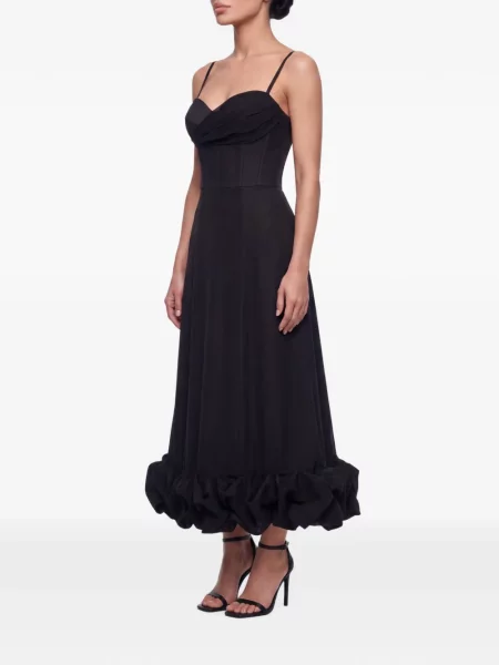 Rochie midi Post Meridiem cu volane negru