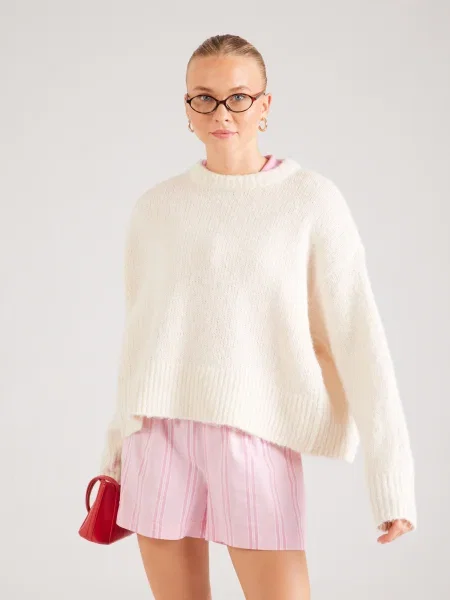 TOPSHOP Pulover ULTIMATE lână alb