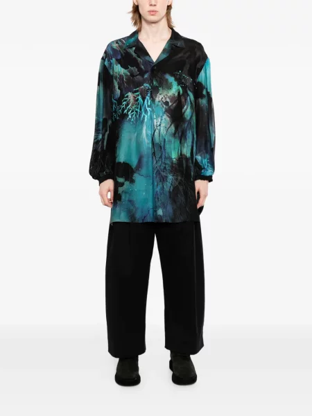 С яка риза Yohji Yamamoto с принт черно