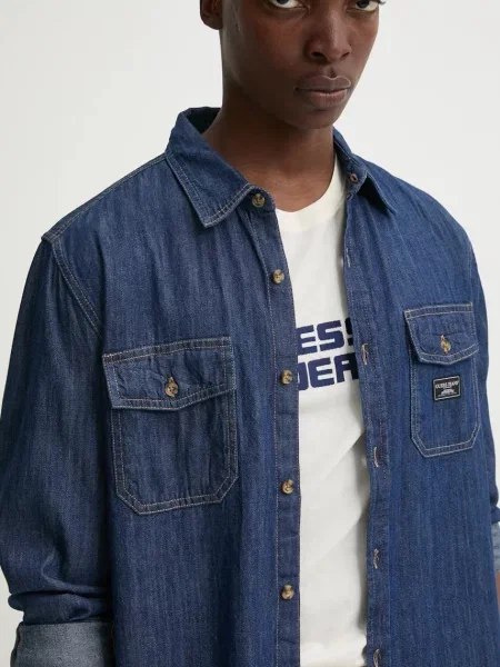 Guess Jeans camasa jeans albastru