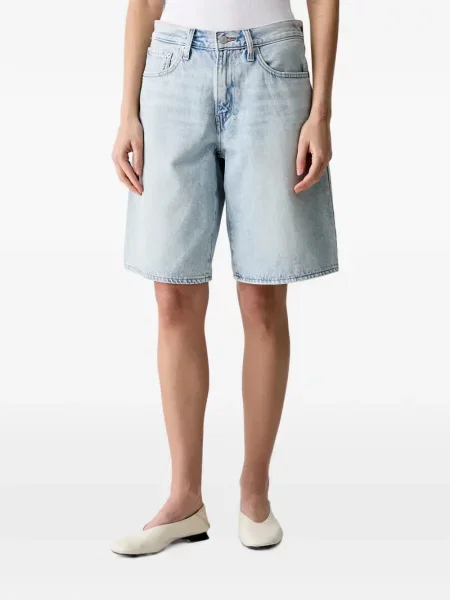 Decupat pantaloni scurți din denim Levi's® cu talie înaltă zdrențuiți albastru