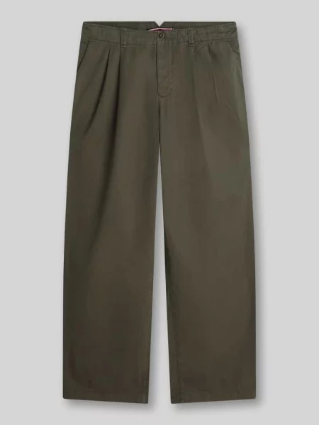Spodnie o kroju loose fit z zakładkami w pasie Tommy Hilfiger