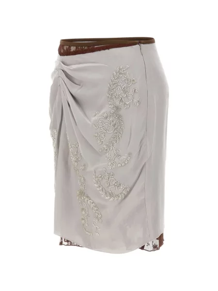 Fustă Jacques cu broderie cu model floral gri