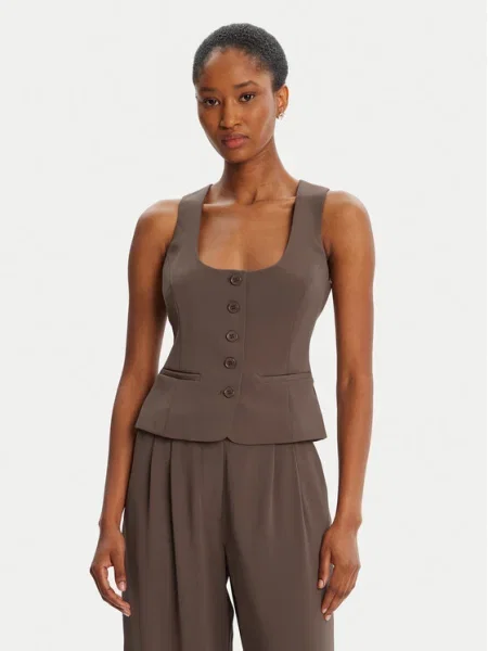 Bardot Vestă elegantă Azilla Button maro