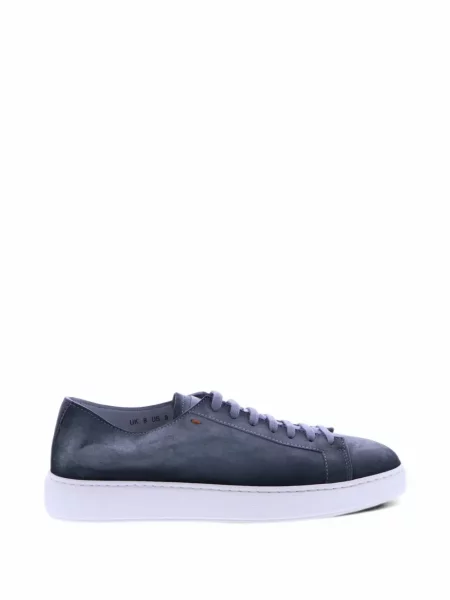 Sneakerși Santoni din piele de căprioară gri
