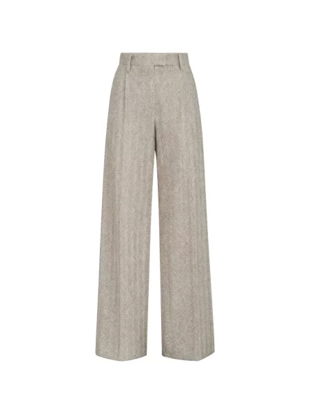 Pantaloni Brunello Cucinelli cu broderie de lână