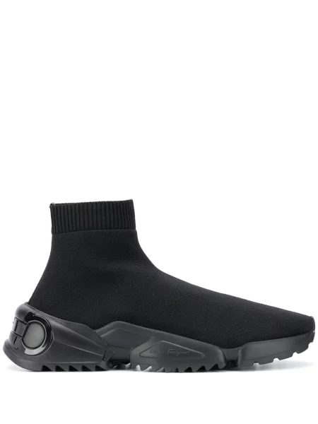 Sneakerși Ferragamo tricotate negru