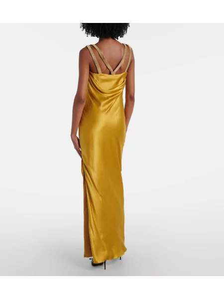 Satenska obleka Versace zlata