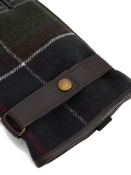 Mănuși Barbour din piele în carouri clasici