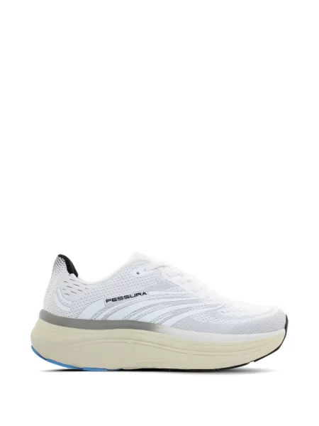 Sneakerși Fessura cu șireturi din dantelă alb