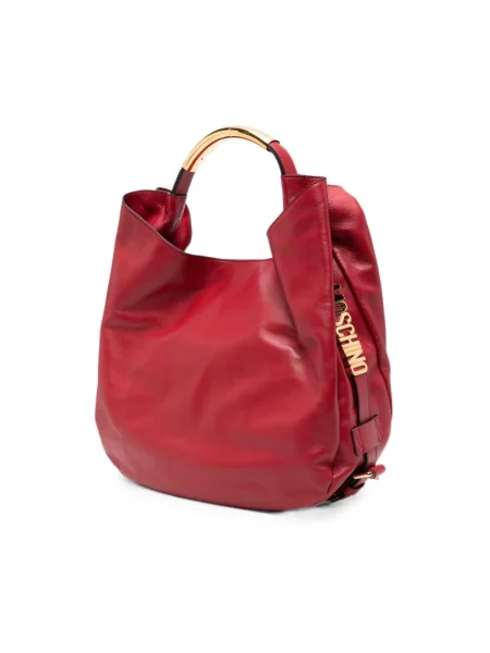 Torebka Moschino skórzana czerwona