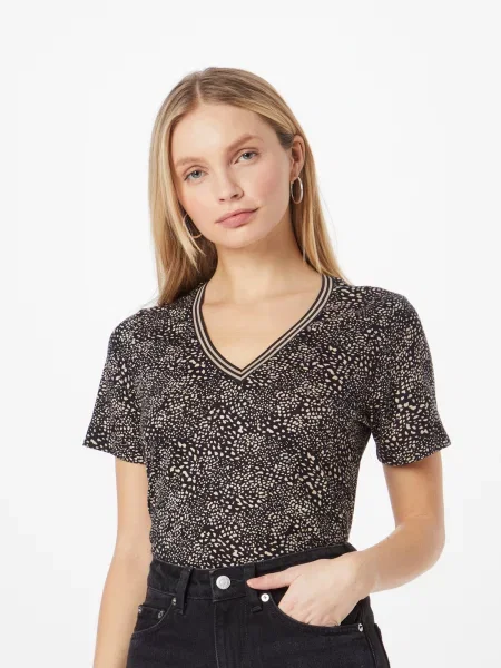 GARCIA Tricou bej / negru