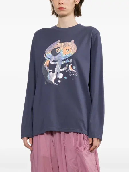 Lung tricou Tsumori Chisato cu paiete albastru