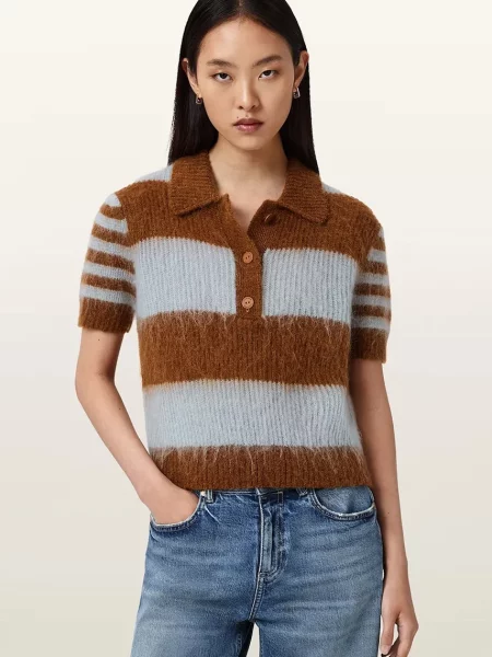 AllSaints pulover din amestec de lână CLEM maro