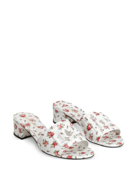Sandale Dolce & Gabbana cu model floral alb