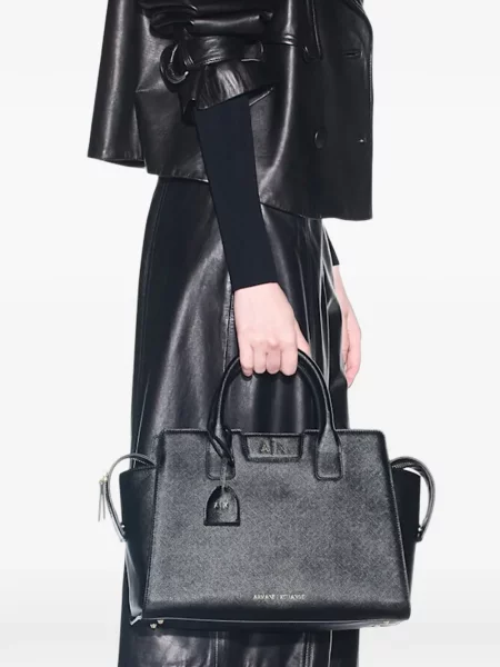 Geantă shopper Armani Exchange cu autograf negru