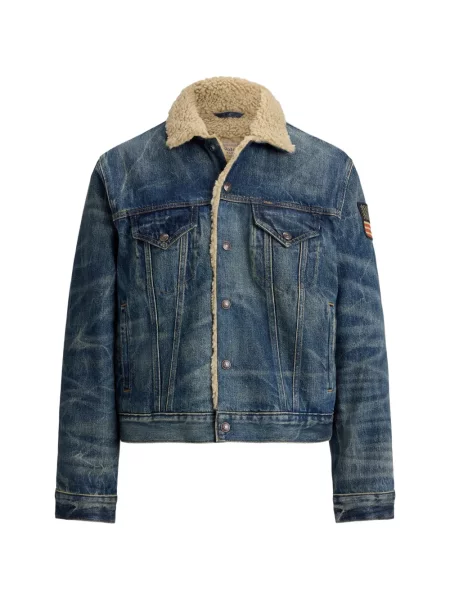 Geacă de blugi Polo Ralph Lauren din fleece albastru