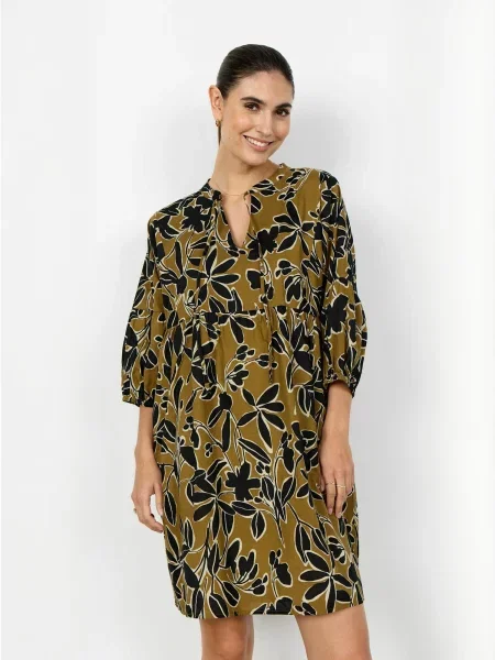 Soyaconcept Rochie Feodora bej deschis / maro caramel negru