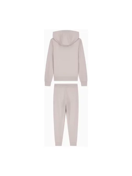 Komplet dresowy Emporio Armani Ea7 z kapturem beżowy