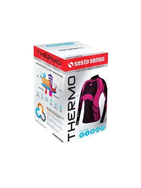 Koszulka termoaktywna Sesto Senso Thermo Active Róż Woman czarna