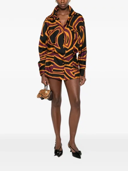 Rochie tip cămașă Pucci cu imagine negru