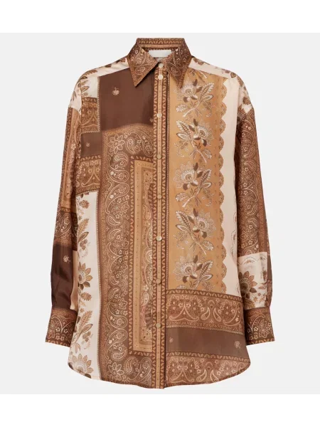 Cămașă Zimmermann din satin maro