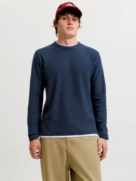 JACK & JONES Pulover JORFREDERIKSBERG bleumarin