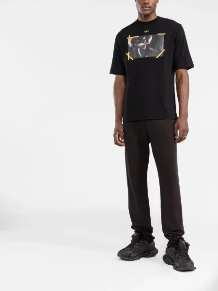 Raštuotas marškinėliai Off-white balta