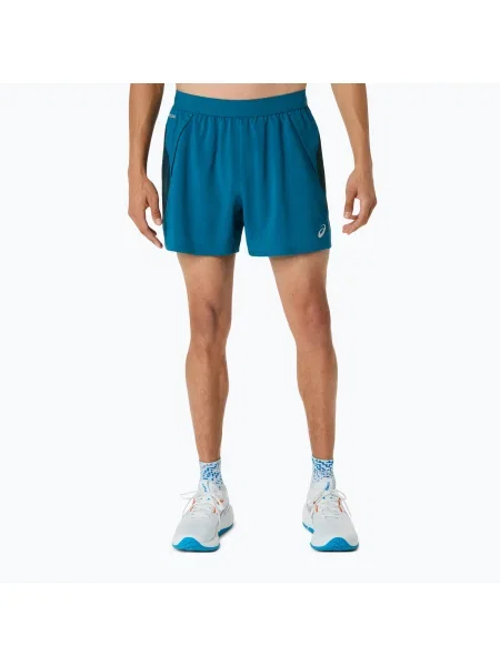 Шорти для бігу ASICS Road tranquil teal/dark teal/yamabuki бірюзовий