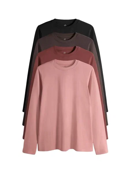 The Set Tričko čokoládová / růže / bordó černá