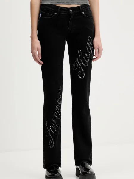 Hugo Blue jeans high waist negru